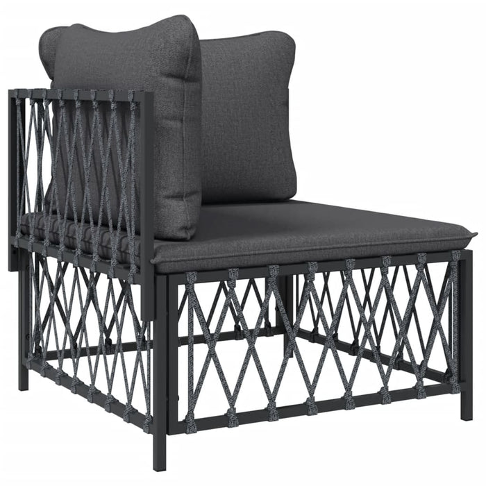 Set mobilier de grădină, cu perne, antracit, 4 piese, oțel WALTI