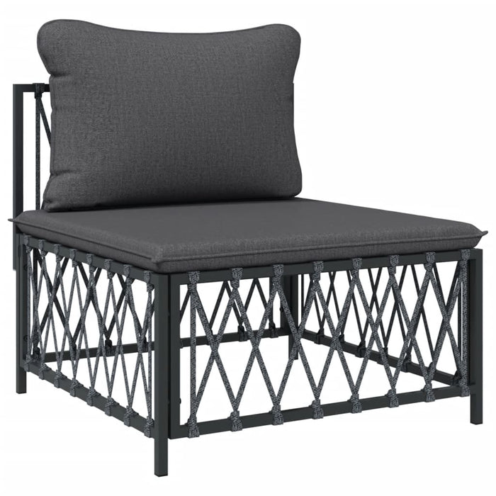 Set mobilier de grădină, cu perne, antracit, 4 piese, oțel WALTI