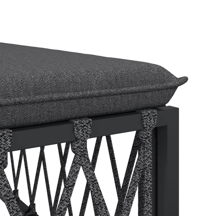 Set mobilier de grădină, cu perne, antracit, 4 piese, oțel WALTI