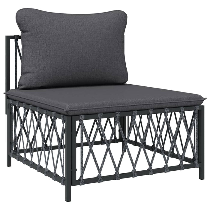 Set mobilier de grădină, 5 piese, cu perne, antracit, oțel WALTI