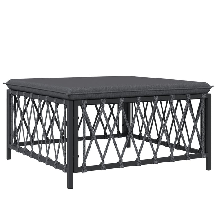 Set mobilier de grădină, 6 piese, cu perne, antracit, oțel WALTI