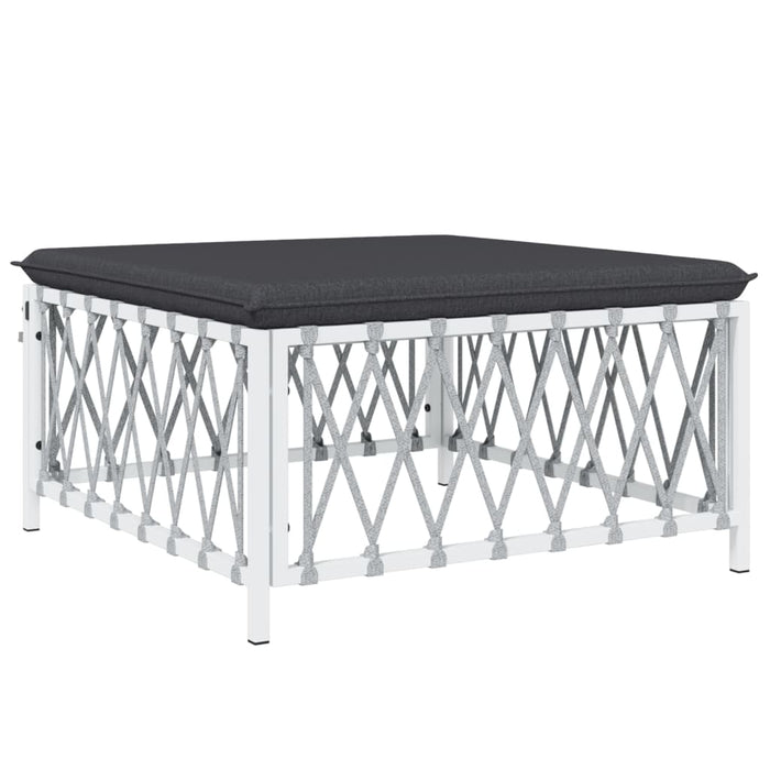 Set mobilier de grădină cu perne, 7 piese, alb, oțel WALTI