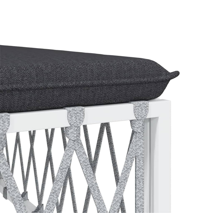 Set mobilier de grădină cu perne, 7 piese, alb, oțel WALTI