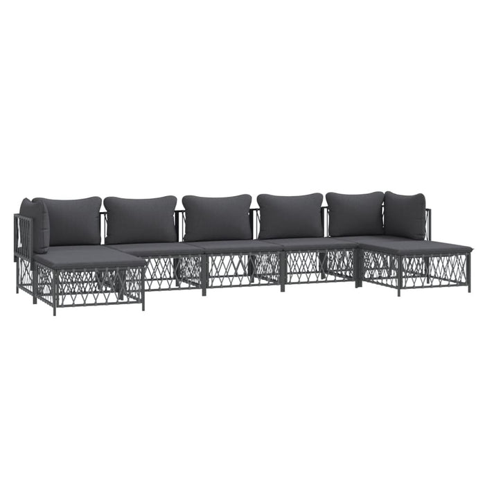 Set mobilier de grădină cu perne, 7 piese, antracit, oțel WALTI