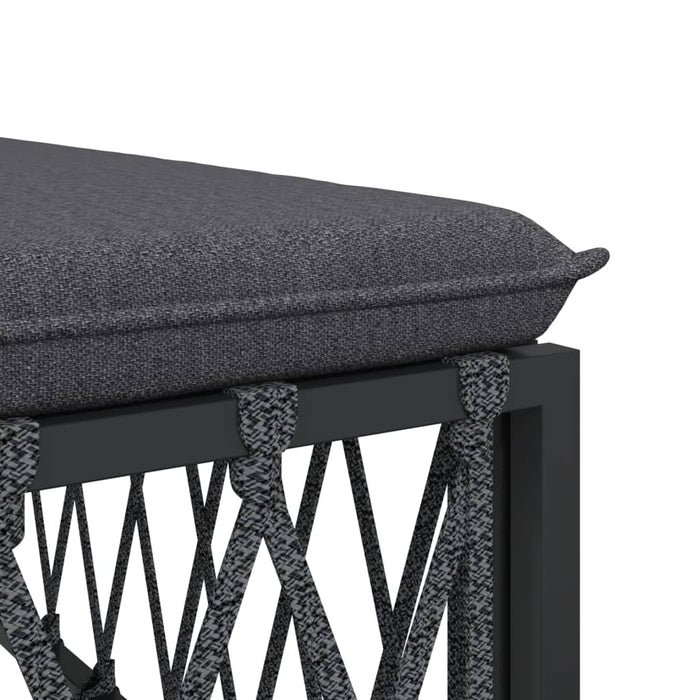 Set mobilier de grădină, 8 piese, cu perne, antracit, oțel WALTI