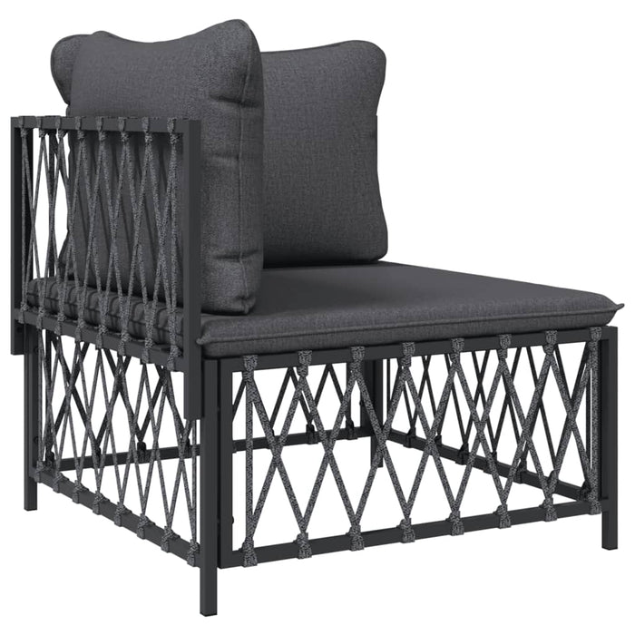 Set mobilier de grădină, 6 piese, cu perne, antracit, oțel WALTI