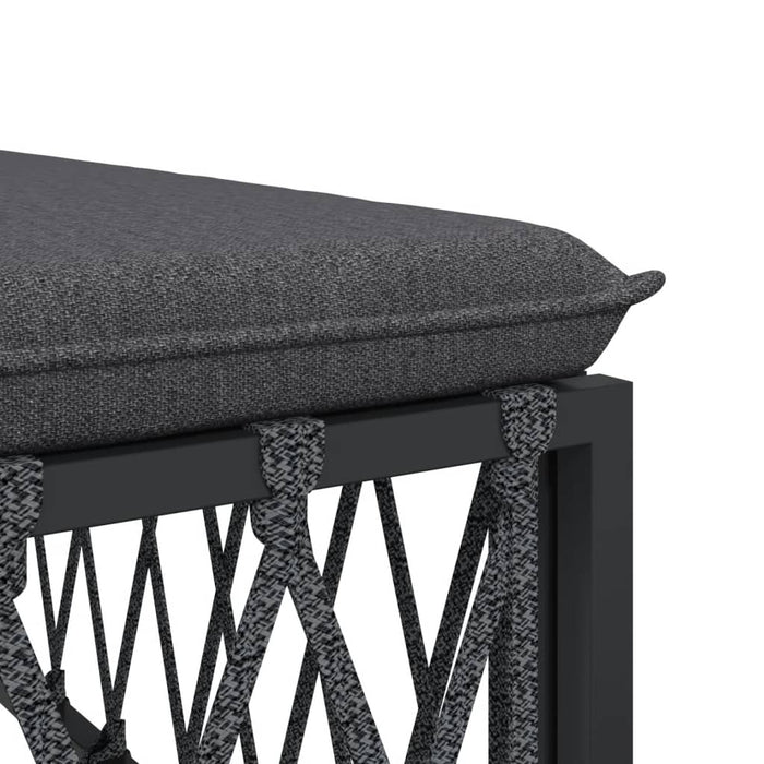 Set mobilier de grădină, 6 piese, cu perne, antracit, oțel WALTI