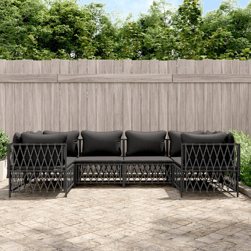 Set mobilier de grădină, 6 piese, cu perne, antracit, oțel - WALTI WALTI