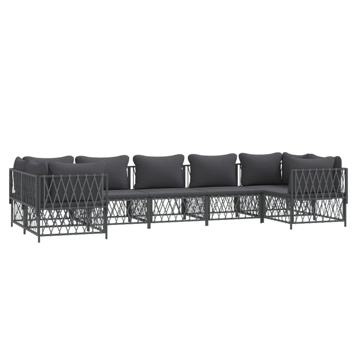 Set mobilier de grădină cu perne, 7 piese, antracit, oțel WALTI