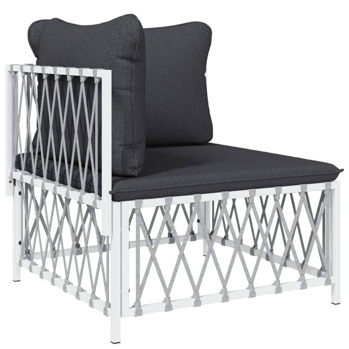 Set mobilier de grădină cu perne, 9 piese, alb, oțel - WALTI WALTI