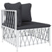 Set mobilier de grădină cu perne, 9 piese, alb, oțel - WALTI WALTI