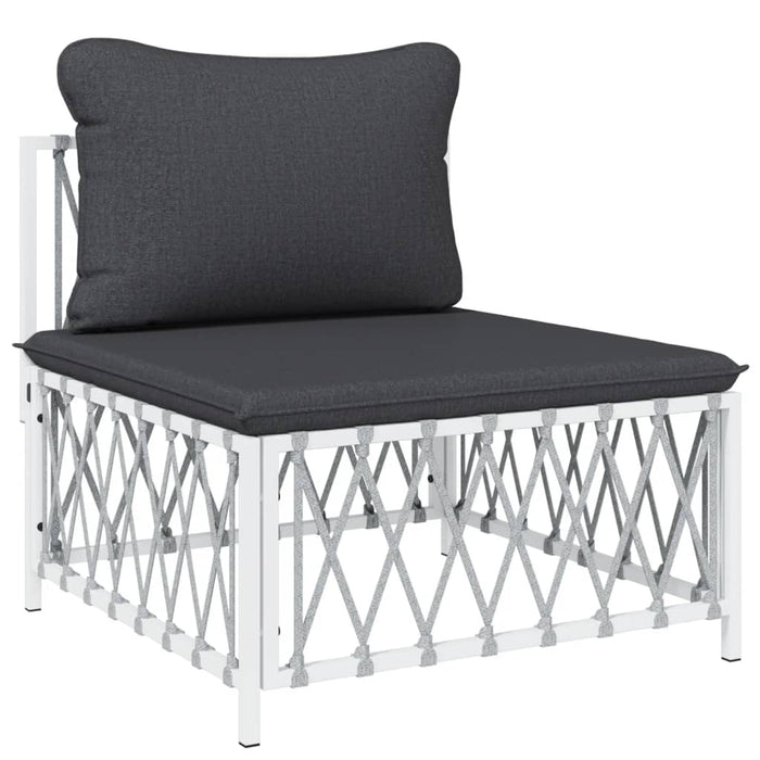 Set mobilier de grădină cu perne, 9 piese, alb, oțel - WALTI WALTI