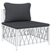 Set mobilier de grădină cu perne, 9 piese, alb, oțel - WALTI WALTI