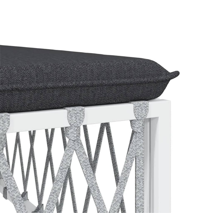 Set mobilier de grădină cu perne, 9 piese, alb, oțel - WALTI WALTI