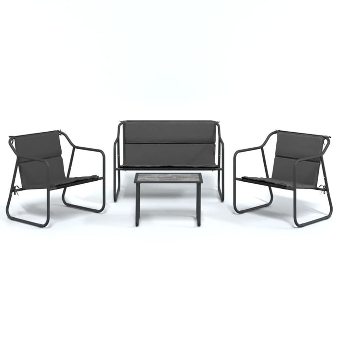 Set mobilier de grădină, cu perne, antracit, 4 piese, oțel - WALTI WALTI