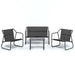 Set mobilier de grădină, cu perne, antracit, 4 piese, oțel - WALTI WALTI