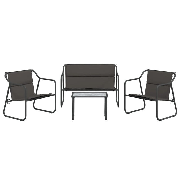 Set mobilier de grădină, cu perne, antracit, 4 piese, oțel - WALTI WALTI