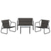 Set mobilier de grădină, cu perne, antracit, 4 piese, oțel - WALTI WALTI