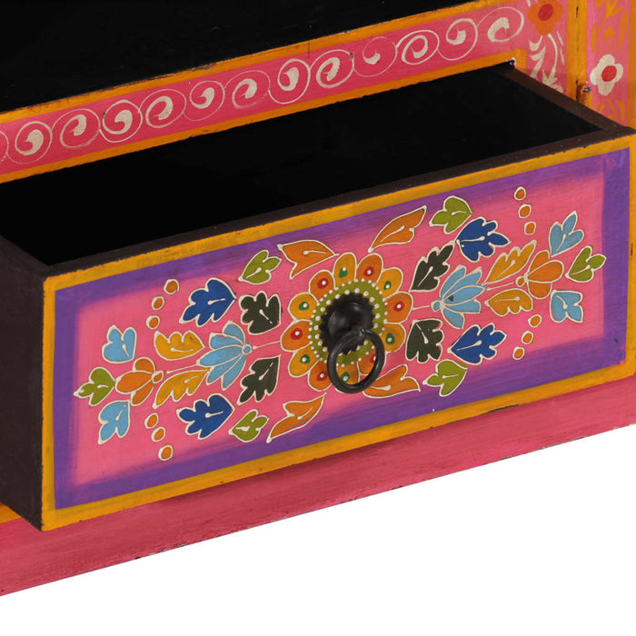 Comodă TV, roz, 110x30x40 cm, lemn masiv de mango - WALTI WALTI