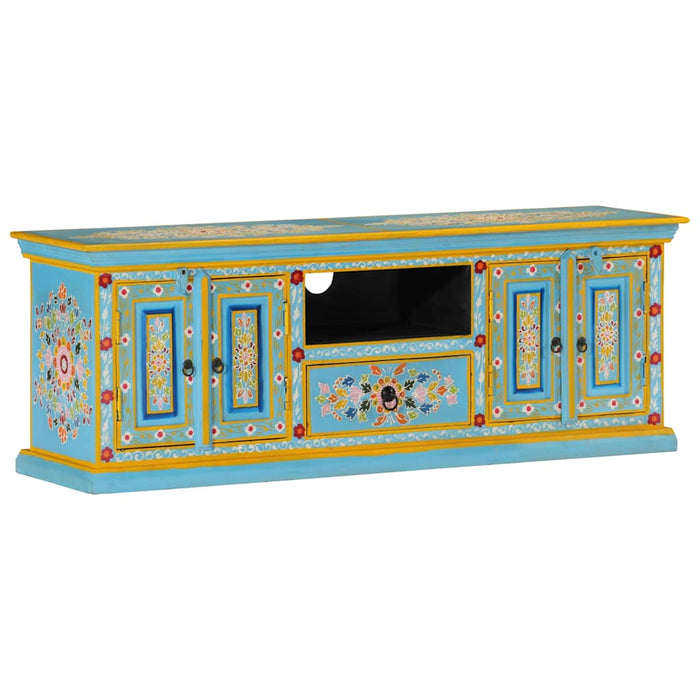 Comodă TV, albastru, 110x30x40 cm, lemn masiv de mango - WALTI WALTI