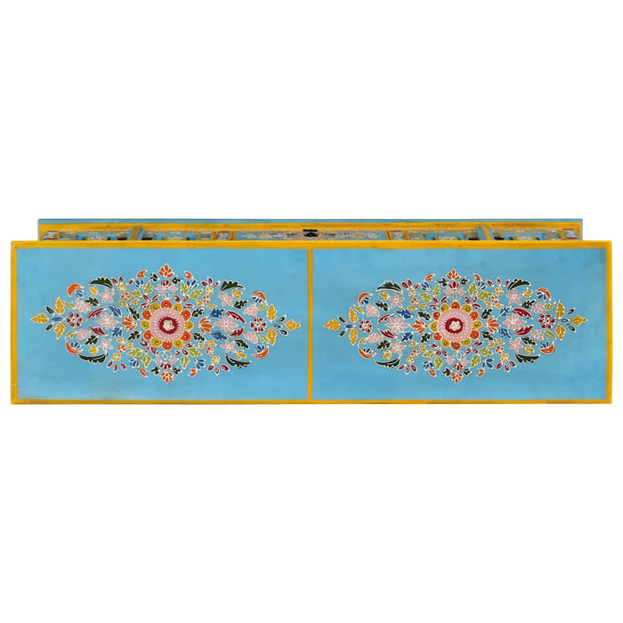 Comodă TV, albastru, 110x30x40 cm, lemn masiv de mango - WALTI WALTI