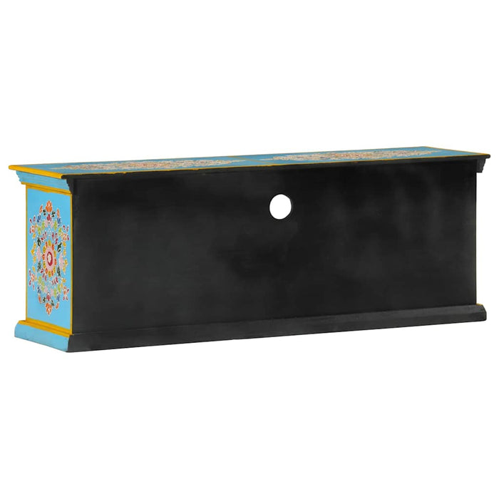 Comodă TV, albastru, 110x30x40 cm, lemn masiv de mango - WALTI WALTI