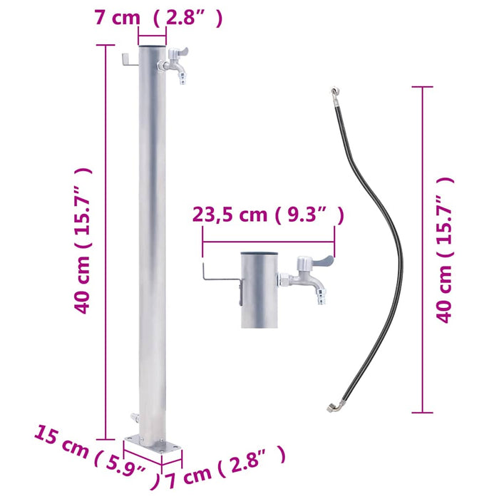 Coloană de apă de grădină, 40 cm, oțel inoxidabil, rotund - WALTI WALTI