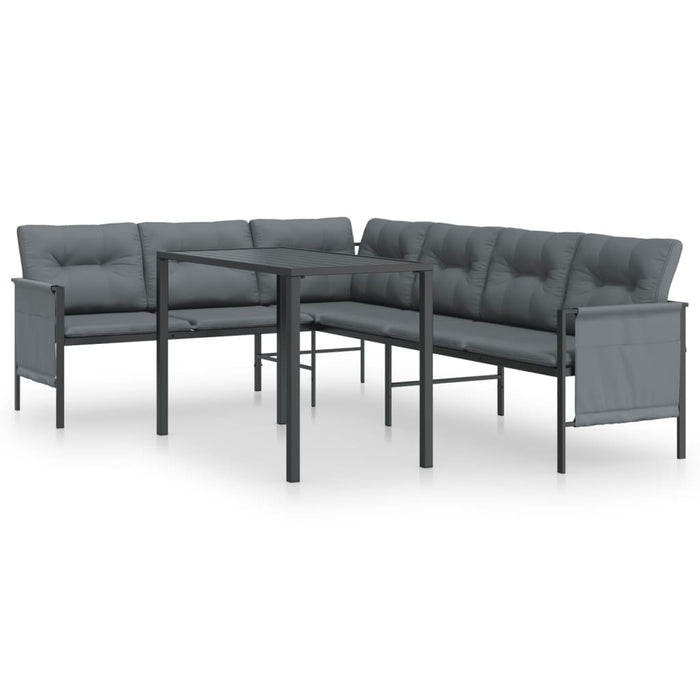 Set de mobilier dining pentru grădină, 2 piese, antracit, oțel - WALTI WALTI