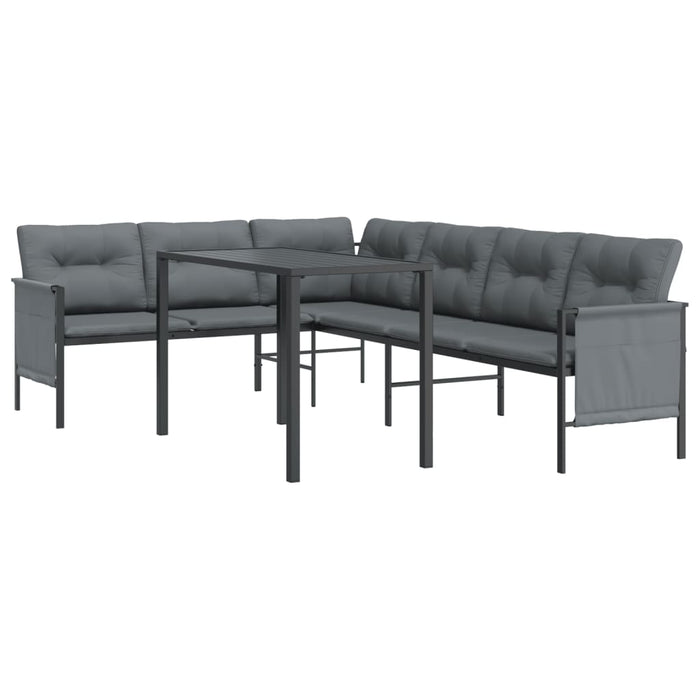 Set de mobilier dining pentru grădină, 2 piese, antracit, oțel - WALTI WALTI