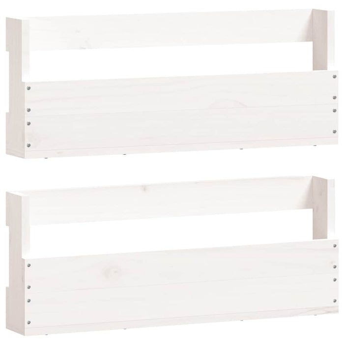Pantofare de perete, 2 buc., alb, 59x9x23 cm, lemn masiv pin - WALTI WALTI