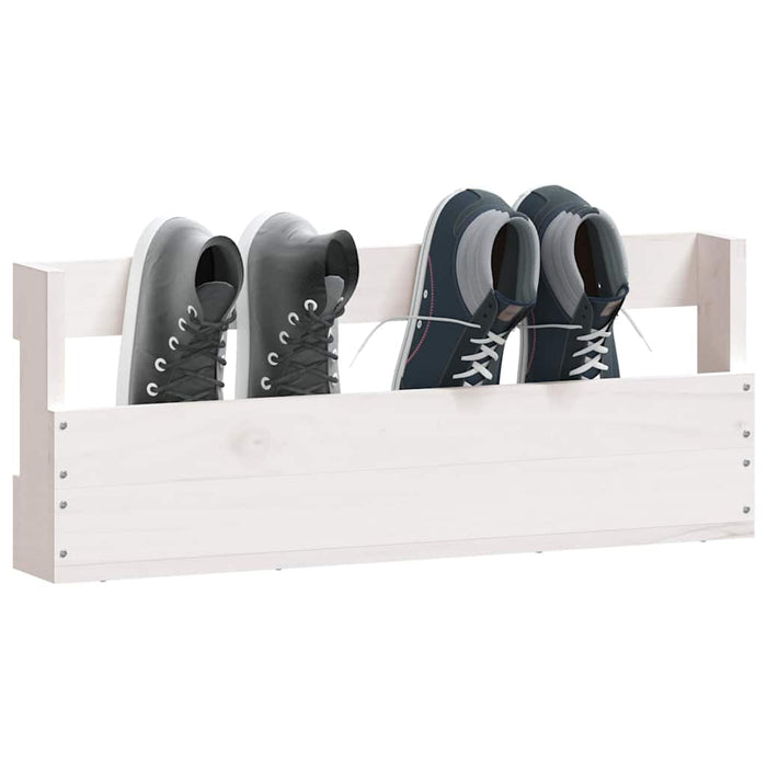 Pantofare de perete, 2 buc., alb, 59x9x23 cm, lemn masiv pin - WALTI WALTI