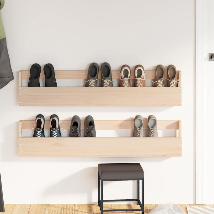 Pantofare de perete, 2 buc., 110x9x23 cm, lemn masiv pin - WALTI WALTI