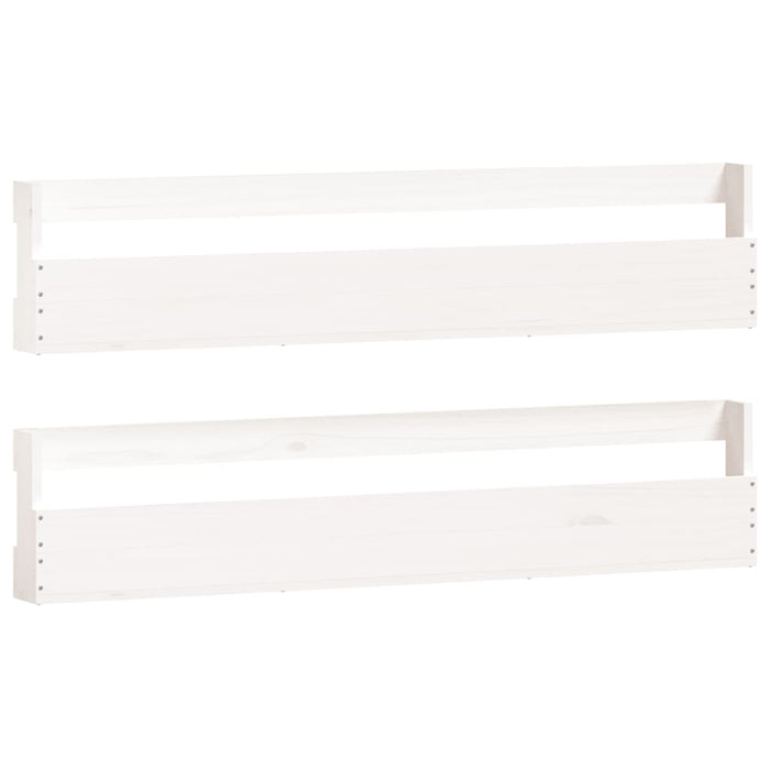 Pantofare de perete, 2 buc., alb, 110x9x23 cm, lemn masiv pin - WALTI WALTI