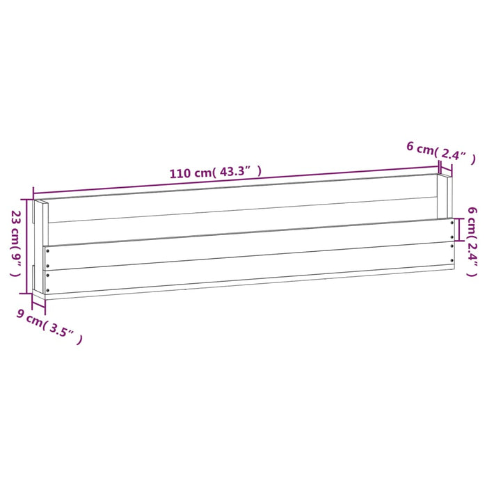 Pantofare de perete, 2 buc., alb, 110x9x23 cm, lemn masiv pin - WALTI WALTI