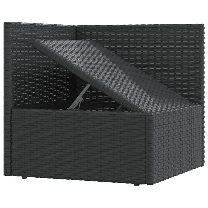 Set mobilier de grădină cu perne, 8 piese, negru, poliratan WALTI