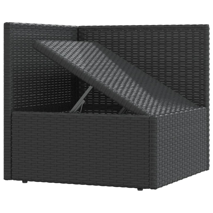 Set mobilier de grădină cu perne, 11 piese, negru, poliratan WALTI