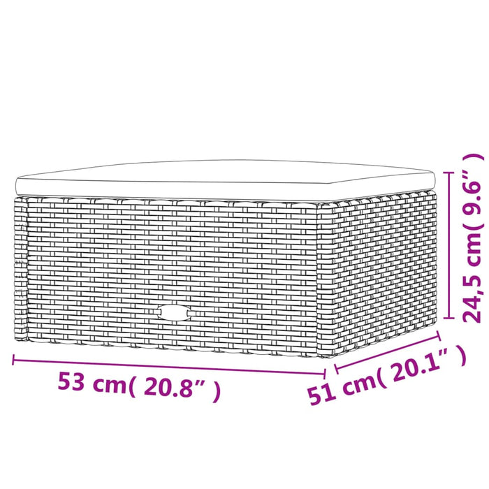 Set mobilier de grădină cu perne, 11 piese, negru, poliratan WALTI