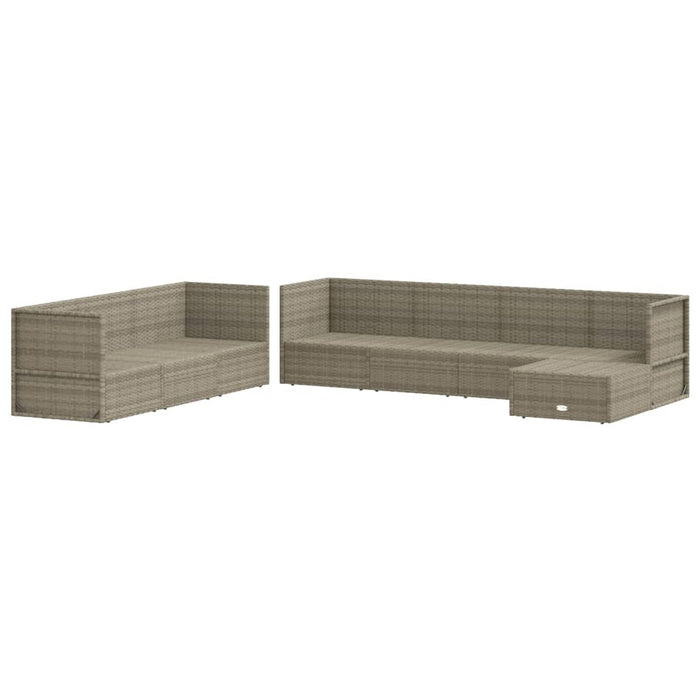 Set mobilier de grădină cu perne, 8 piese, gri, poliratan WALTI