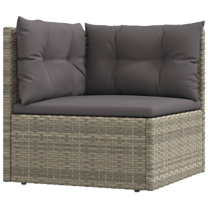 Set mobilier de grădină cu perne, 8 piese, gri, poliratan WALTI