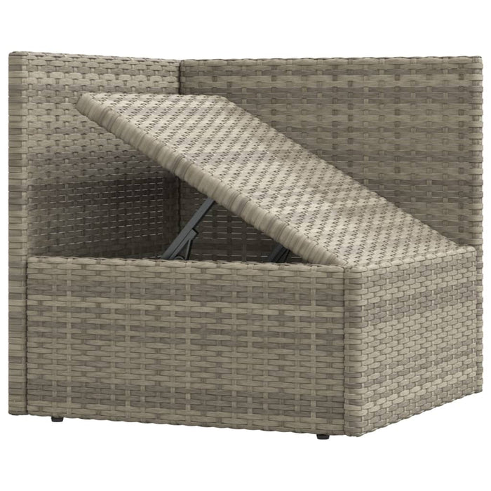 Set mobilier de grădină cu perne, 8 piese, gri, poliratan WALTI