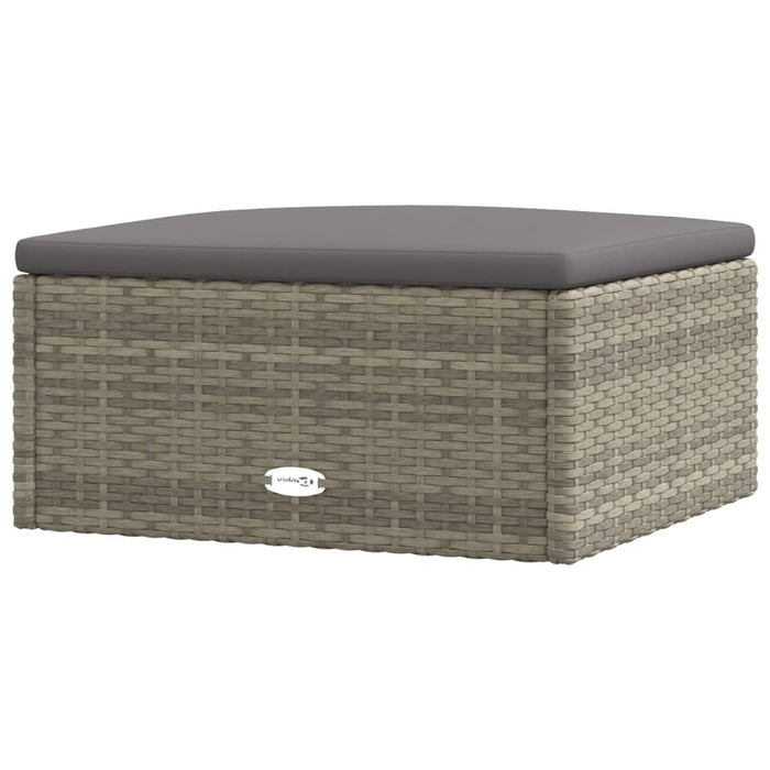 Set mobilier de grădină cu perne, 8 piese, gri, poliratan WALTI