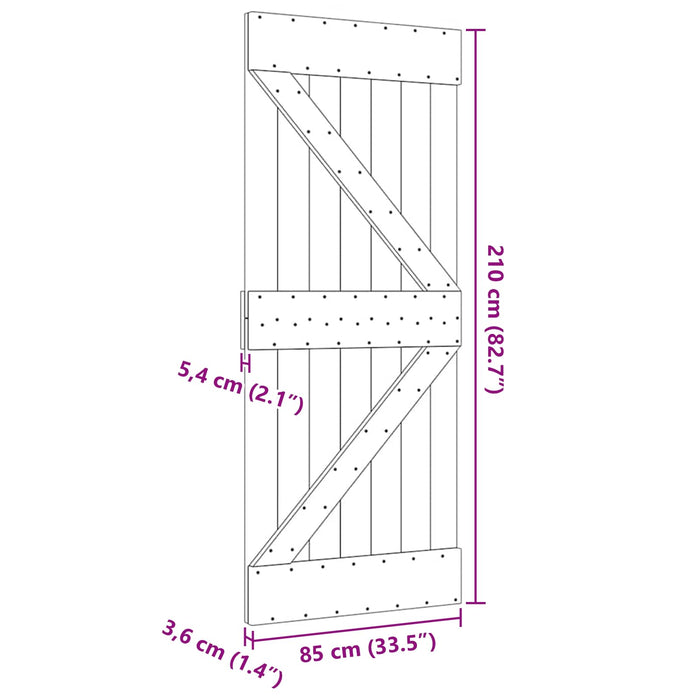 Ușă NARVIK natural 85 x 210 cm Lemn de Pin Solid - WALTI WALTI