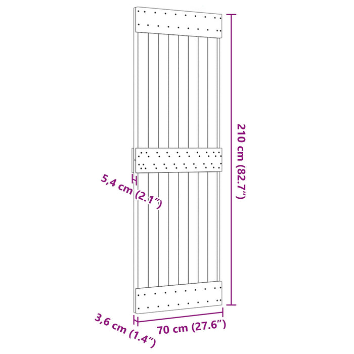 Ușă NARVIK natural 70 x 210 cm Lemn de Pin Solid - WALTI WALTI