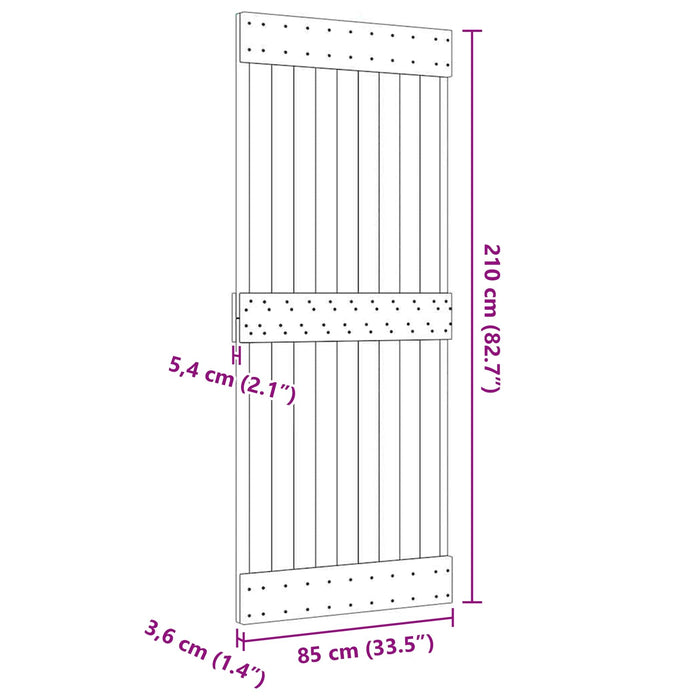 Ușă NARVIK natural 85 x 210 cm Lemn de Pin Solid - WALTI WALTI