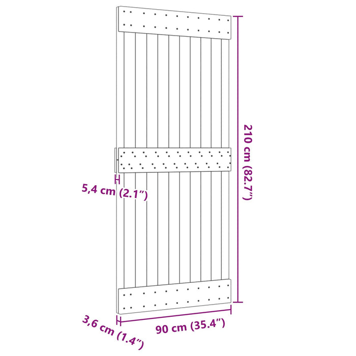 Ușă NARVIK natural 90 x 210 cm Lemn de Pin Solid - WALTI WALTI