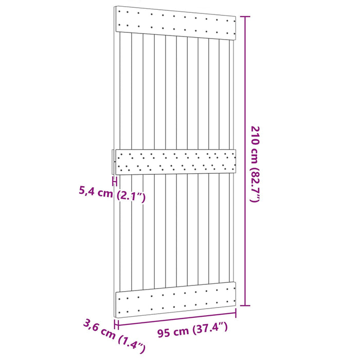 Ușă NARVIK natural 95 x 210 cm Lemn de Pin Solid - WALTI WALTI