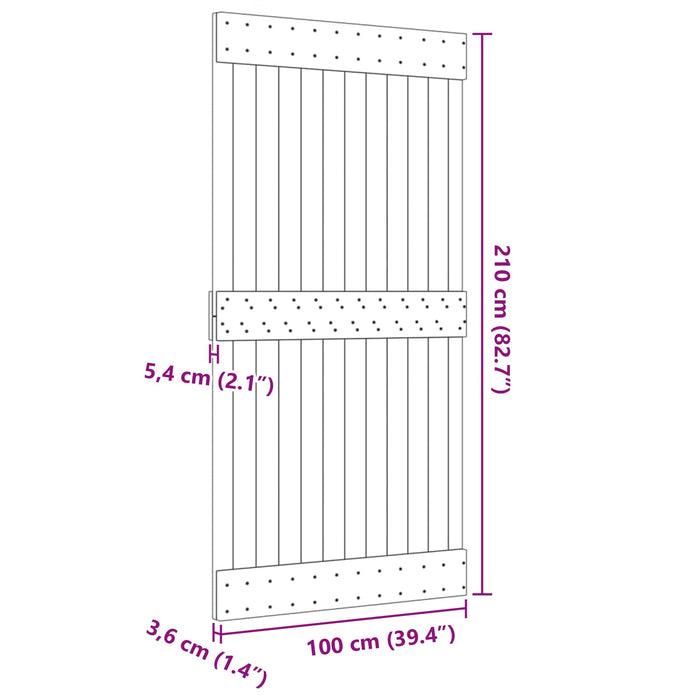 Ușă NARVIK natural 100 x 210 cm Lemn de Pin Solid - WALTI WALTI