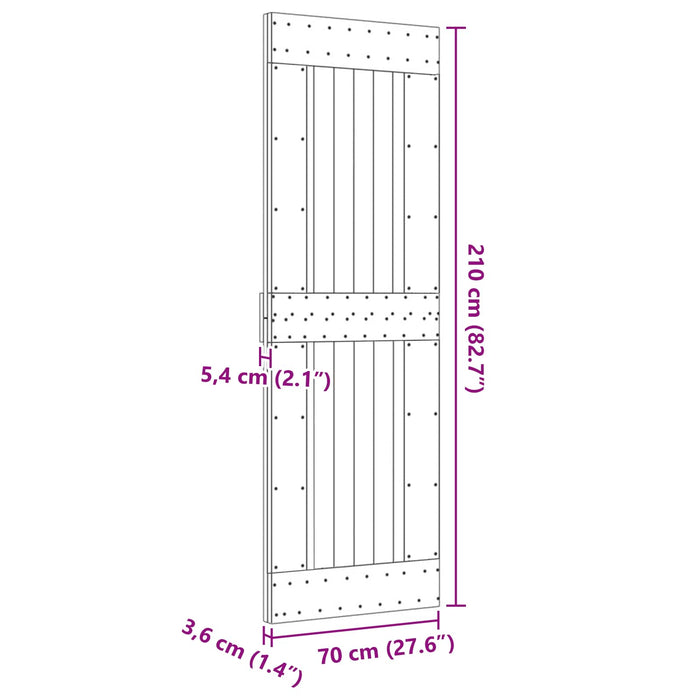 Ușă NARVIK natural 70 x 210 cm Lemn de Pin Solid - WALTI WALTI