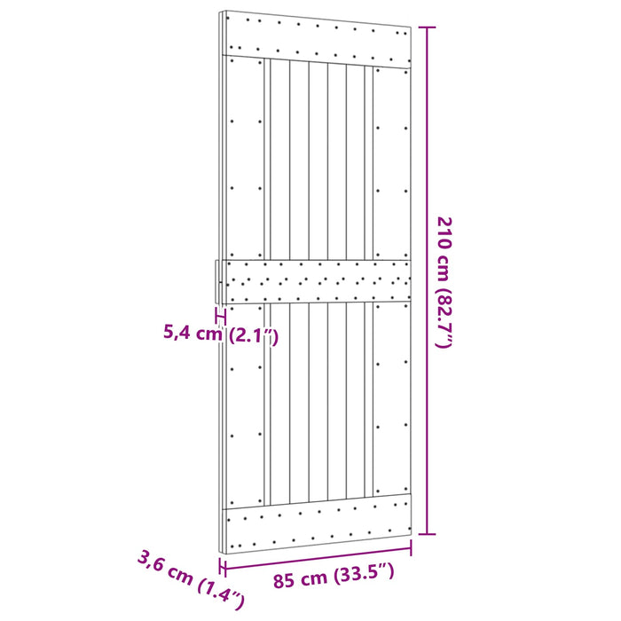 Ușă NARVIK natural 85 x 210 cm Lemn de Pin Solid - WALTI WALTI