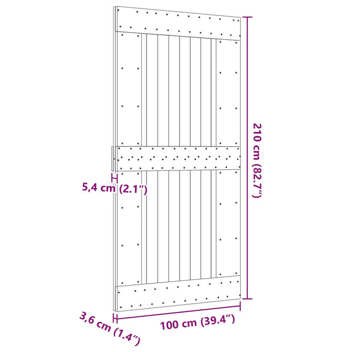 Ușă NARVIK natural 100 x 210 cm Lemn de Pin Solid - WALTI WALTI